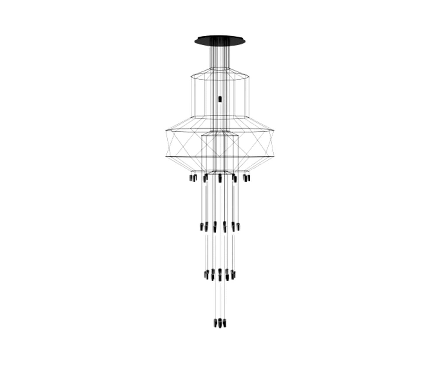 High end Wireflow Chandelier 0375 by Vibia Casa Design