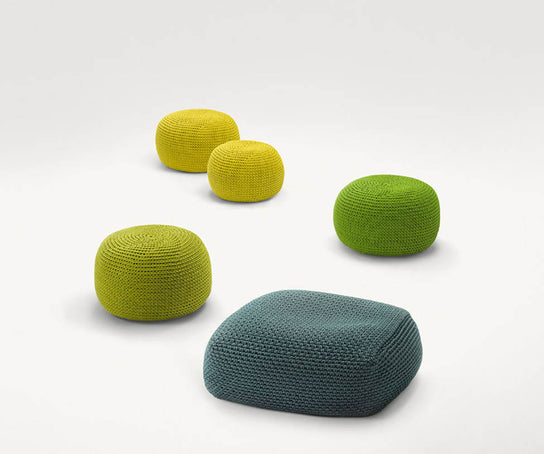 Luxury Picot Outdoor Pouf by Paola Lenti Durable Hand-crocheted Rope Yarn Casa Design Group