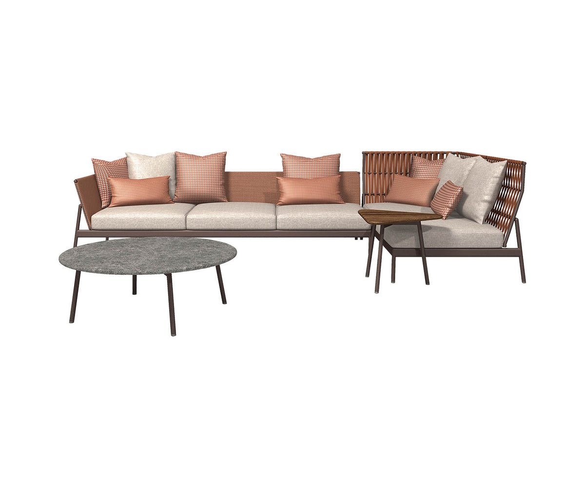 Contemporary Piper Low Back Outdoor Sectional Sofa by Roda | Casa Design Group