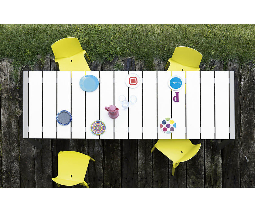 High end Sushi Slatted Outdoor Dining Table by Kristalia Casa Design