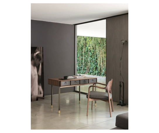 Luxury Eley Vanity by Porada with Walnut Structure and Elegant Mirror | Casa Design Group