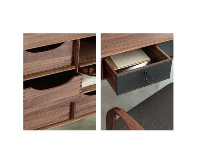 Luxury Eley Vanity by Porada with Walnut Structure and Elegant Mirror | Casa Design Group