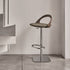 Porada Ester Lift adjustable bar stool with a solid wood frame and upholstered swivel seat | Casa Design Group