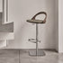 Porada Ester Lift adjustable bar stool with a solid wood frame and upholstered swivel seat | Casa Design Group