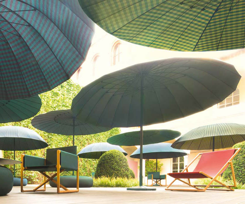 Modern Portofino Outdoor Deck Chair by Paola Lenti Featuring Natural Wood Structure Casa Design Group