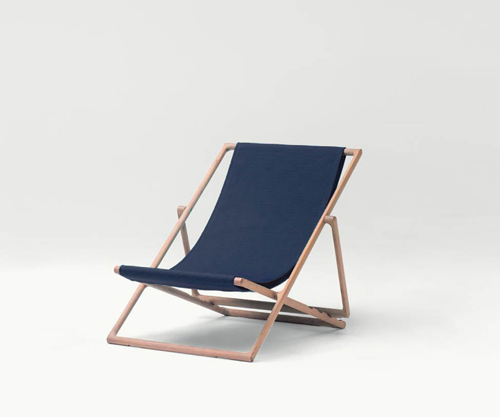 Modern Portofino Outdoor Deck Chair by Paola Lenti Featuring Natural Wood Structure Casa Design Group