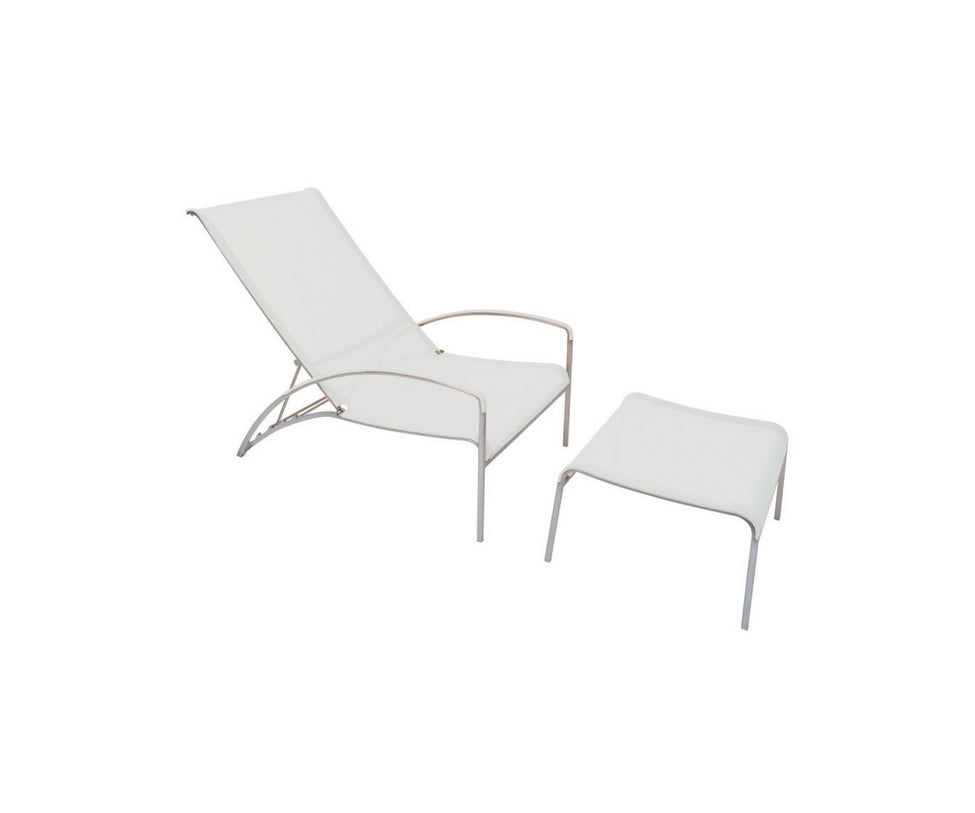 Modern QT Outdoor Lounger with Footrest by Royal Botania Casa Design Group