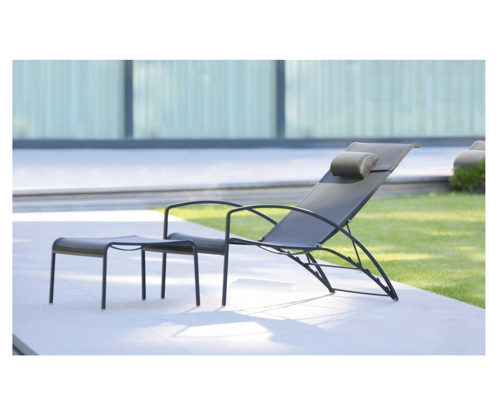 Modern QT Outdoor Lounger with Footrest by Royal Botania Casa Design Group