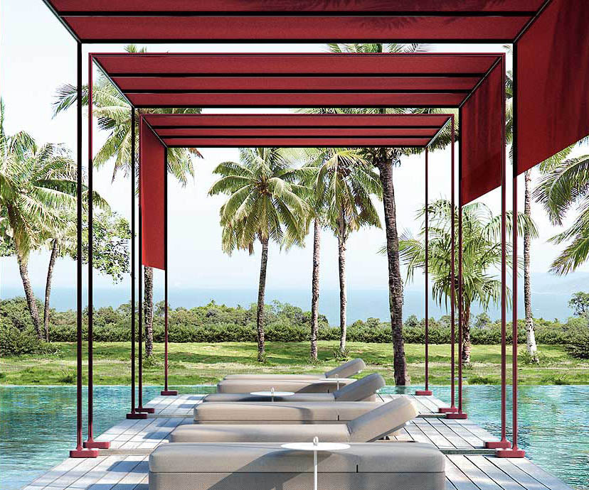Luxury Resort Outdoor Modular Shading Structure by Paola Lenti for High-end Outdoor Spaces Casa Design Group