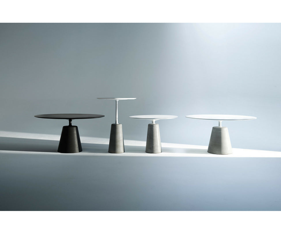 Rock Table by MDF Italia with sculptural concrete base Casa Design Group