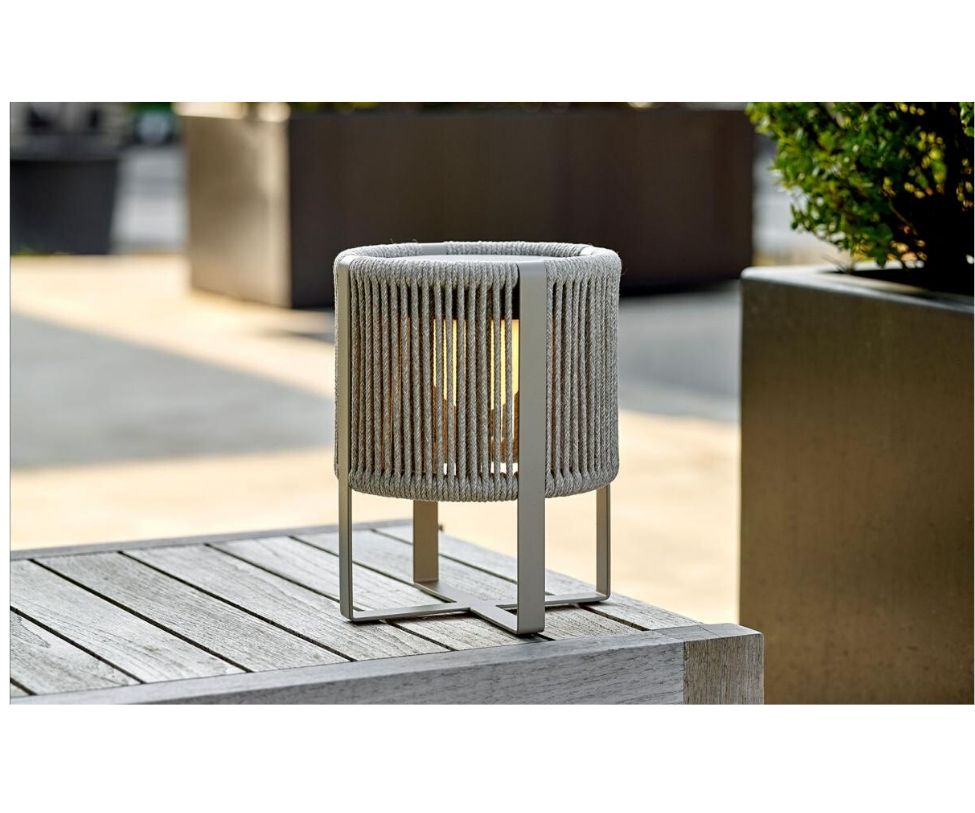 Solar and USB Rechargeable Modern Ropy Outdoor Table Lamp by Royal Botania Casa Design Group