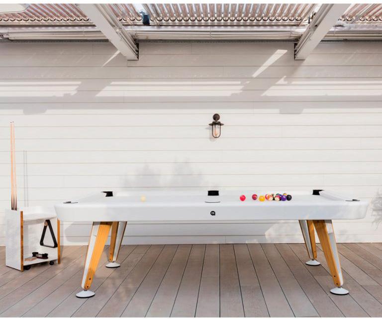 Luxury Diagonal Outdoor Pool Table by RS Barcelona Casa Design Group