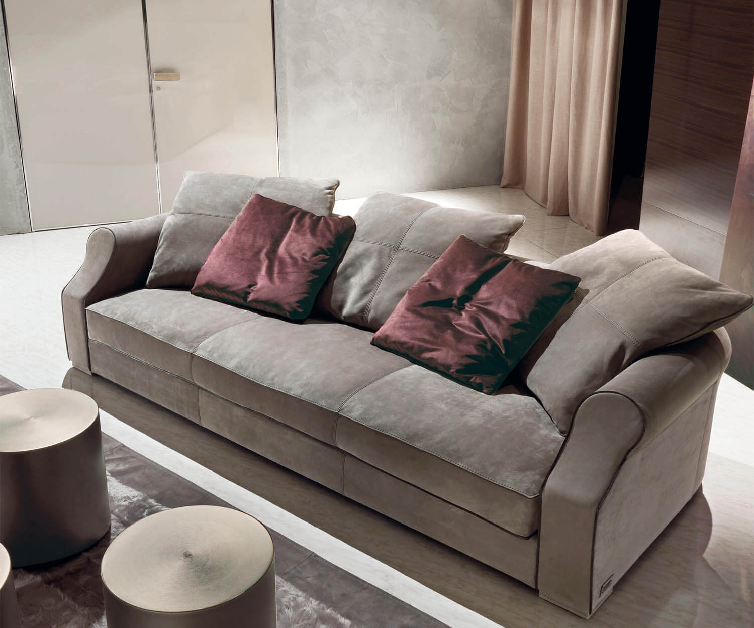 High end Rubens Free Back Cushions Sofa by Longhi Casa Design