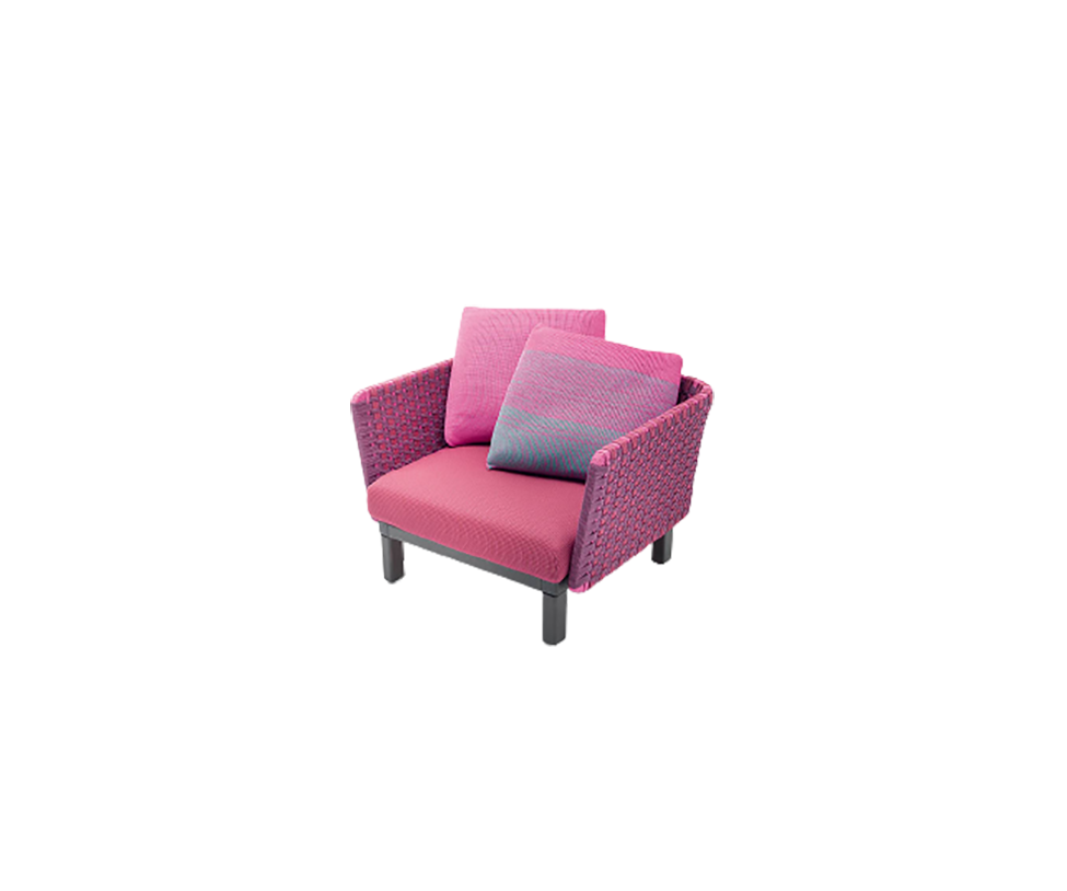 Luxury Sabi Outdoor Lounge Chair by Paola Lenti  with Customizable Upholstery in Premium Fabrics Casa Design Group