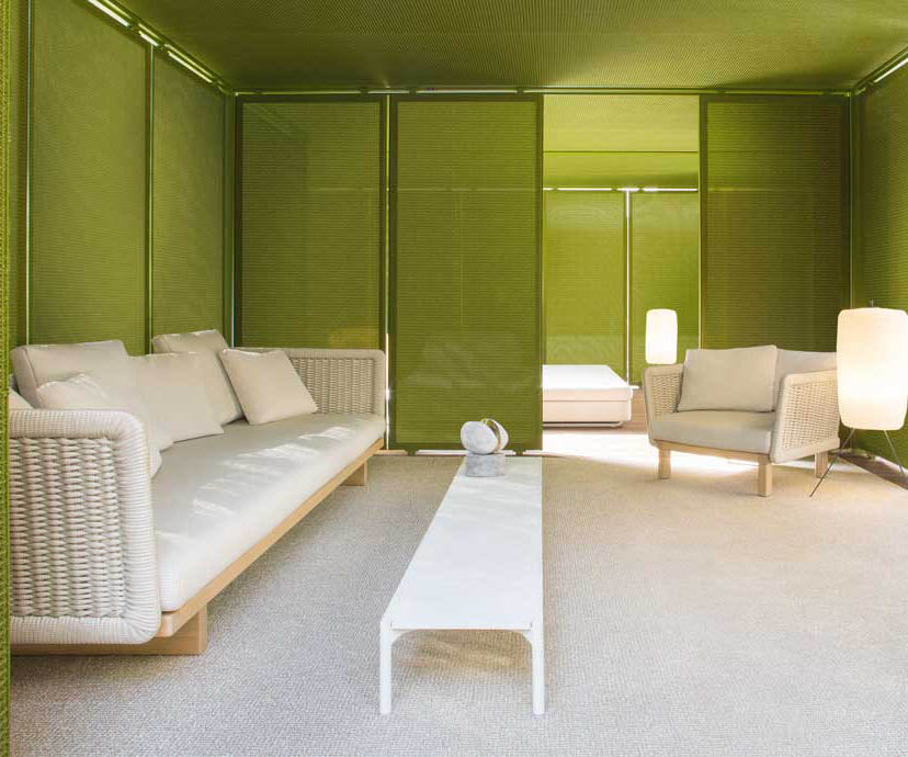 Luxury Sabi Outdoor Lounge Chair by Paola Lenti  with Customizable Upholstery in Premium Fabrics Casa Design Group