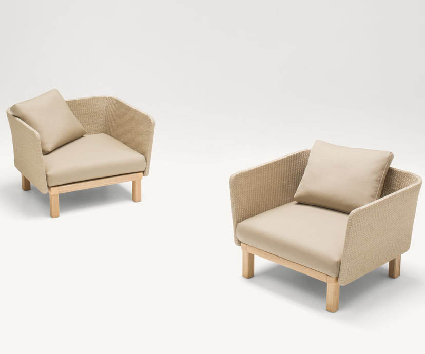 Luxury Sabi Outdoor Lounge Chair by Paola Lenti  with Customizable Upholstery in Premium Fabrics Casa Design Group