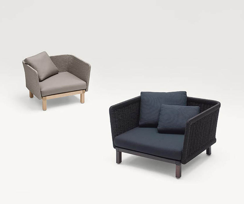 Luxury Sabi Outdoor Lounge Chair by Paola Lenti  with Customizable Upholstery in Premium Fabrics Casa Design Group