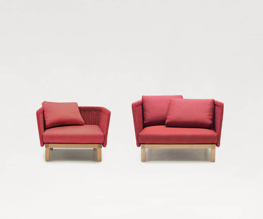 Luxury Sabi Outdoor Lounge Chair by Paola Lenti  with Customizable Upholstery in Premium Fabrics Casa Design Group