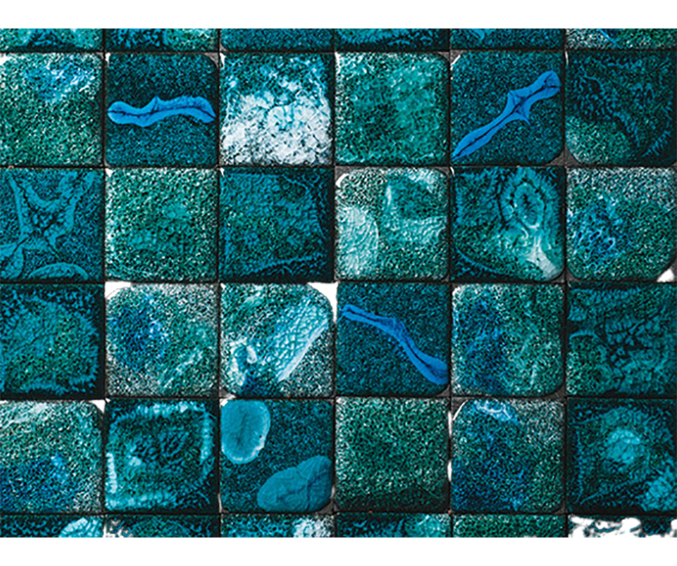 Unique Sciara Outdoor Wall Covering by Paola Lenti Handcrafted Lava Stone and Glass Elements Casa Design Group