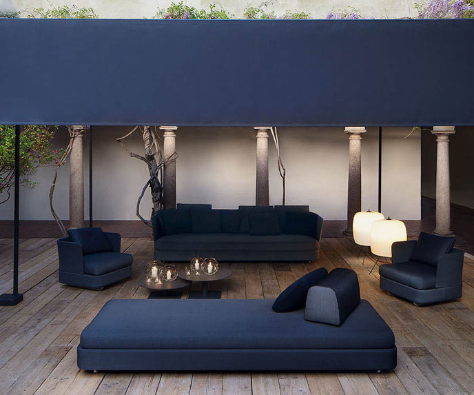 Elegant Shoji Outdoor Floor Lamp by Paola Lenti ambient LED lighting Casa Design Group