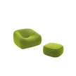 Modern Smile Outdoor Pouf by Paola Lenti in Dual-Color Aero Fabric for Stylish Spaces Casa Design Group