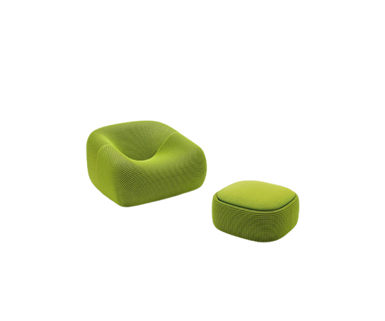 Modern Smile Outdoor Pouf by Paola Lenti in Dual-Color Aero Fabric for Stylish Spaces Casa Design Group