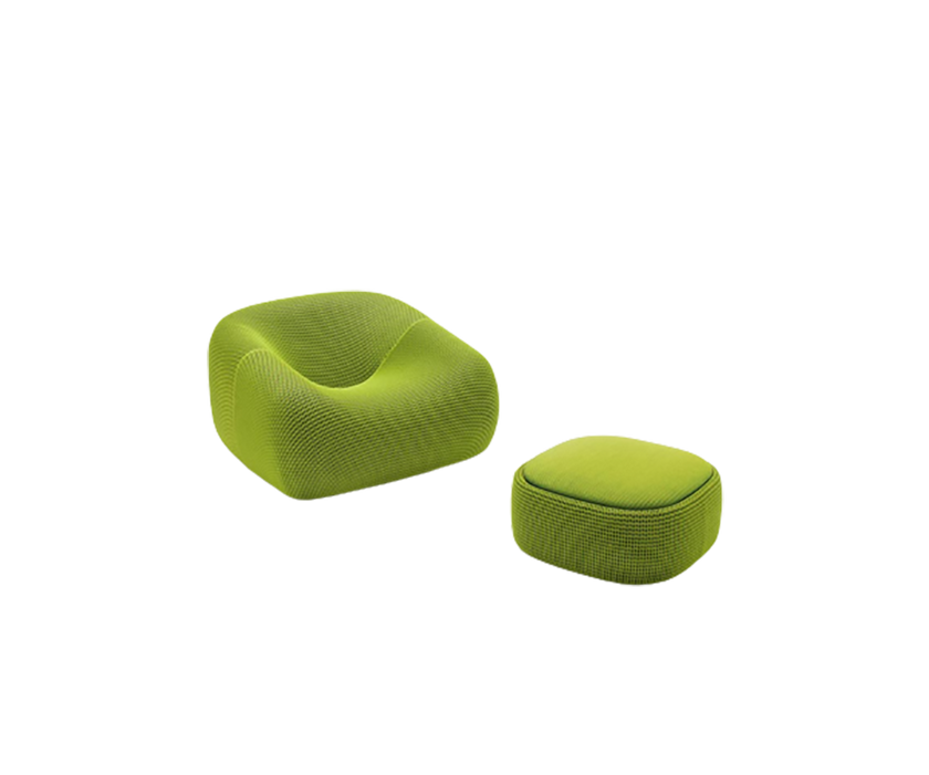 Modern Smile Outdoor Pouf by Paola Lenti in Dual-Color Aero Fabric for Stylish Spaces Casa Design Group
