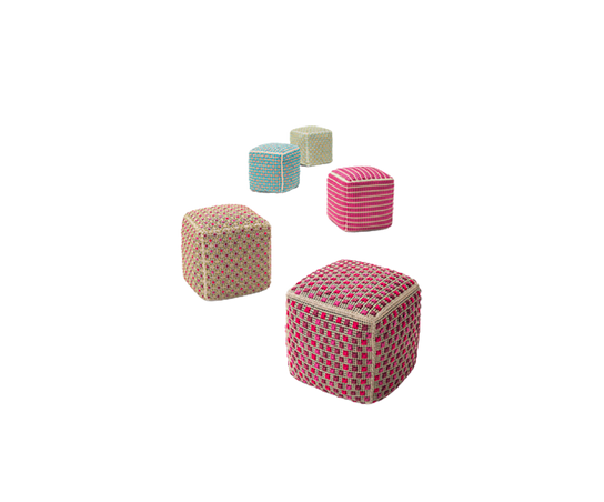 Comfortable Spezie Outdoor Pouf by Paola Lenti with Kimia Fabric Embroidery Casa Design Group