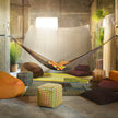 Comfortable Spezie Outdoor Pouf by Paola Lenti with Kimia Fabric Embroidery Casa Design Group
