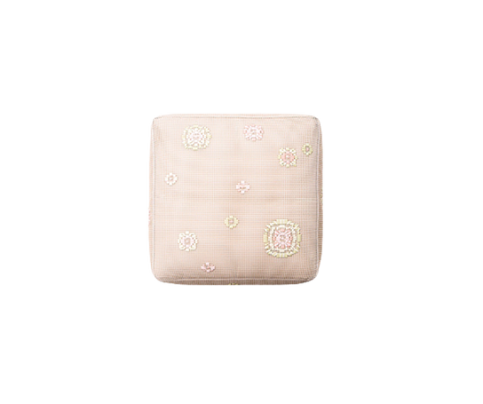 Customizable Spring Outdoor Pouf by Paola Lenti with Hand-Embroidered Kimia Fabric Casa Design Group