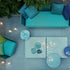 Modern Strap Outdoor Side Table by Paola Lenti with Unique Enamelled Copper Top Casa Design Group