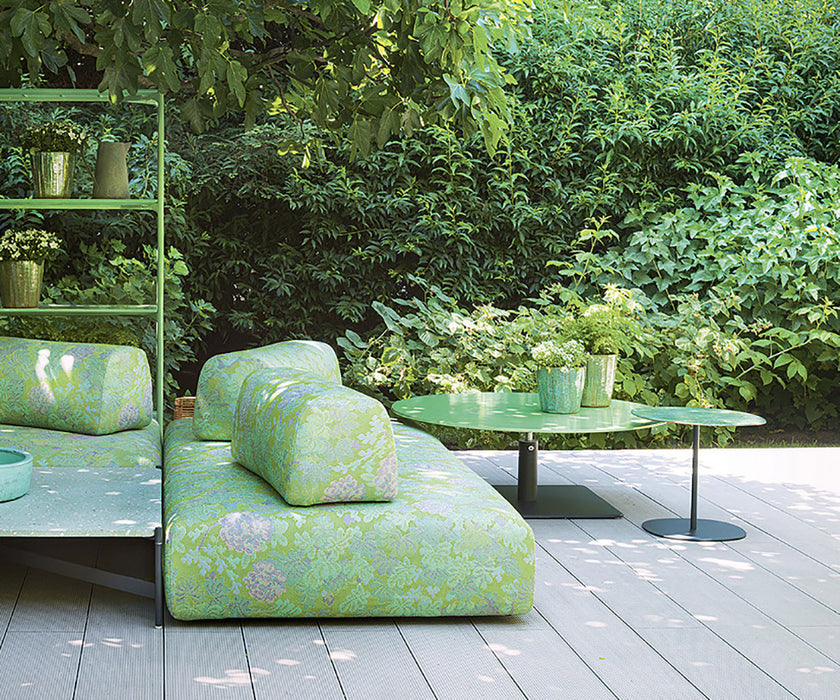 Modern Strap Outdoor Side Table by Paola Lenti with Unique Enamelled Copper Top Casa Design Group