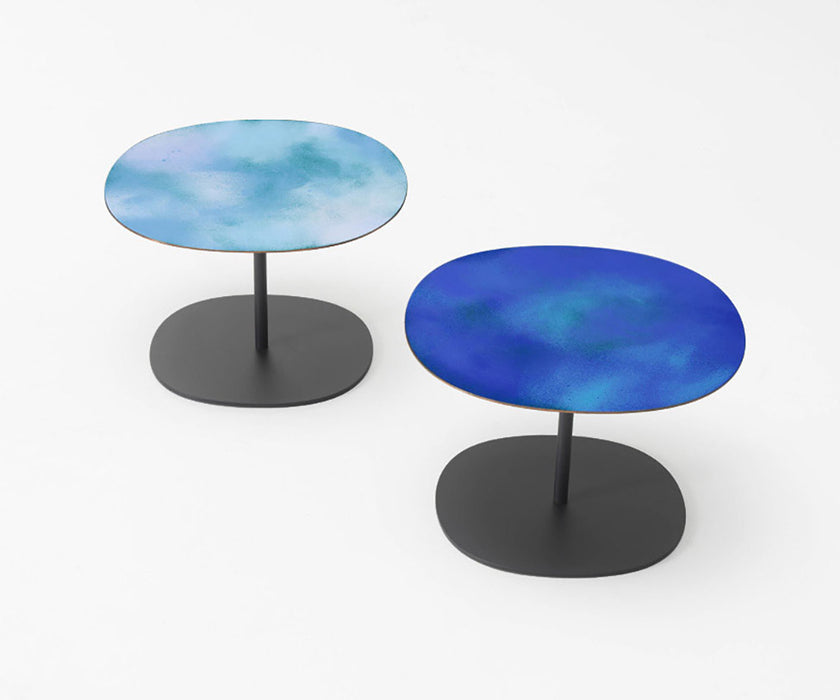 Modern Strap Outdoor Side Table by Paola Lenti with Unique Enamelled Copper Top Casa Design Group