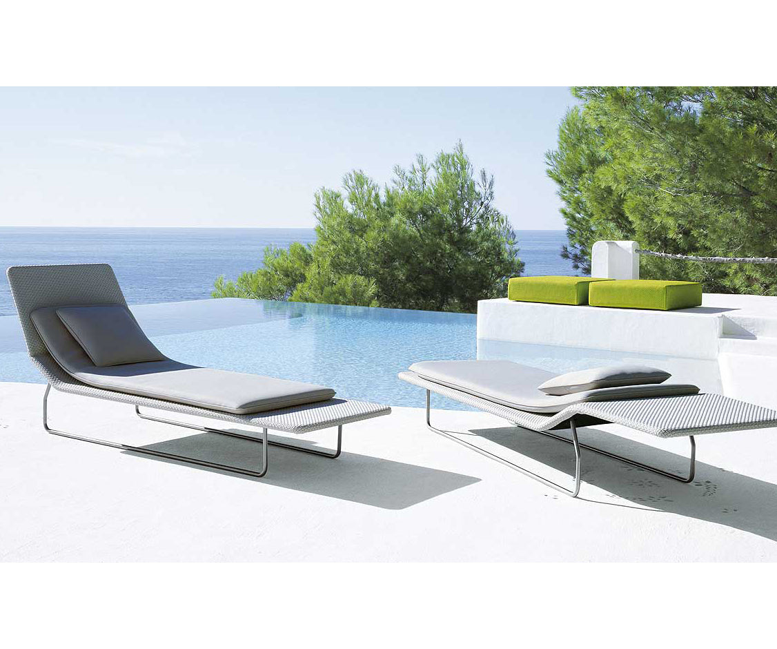 Luxury Surf Outdoor Sun Bed by Paola Lenti Featuring Adjustable Backrest Casa Design Group