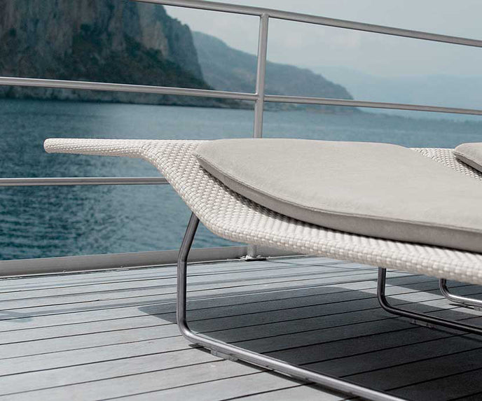 Luxury Surf Outdoor Sun Bed by Paola Lenti Featuring Adjustable Backrest Casa Design Group