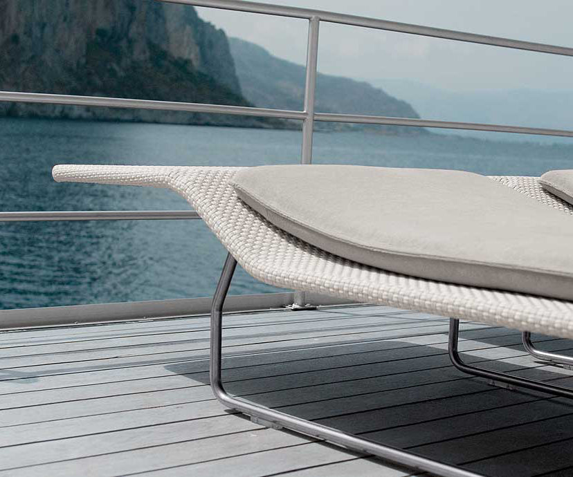 Luxury Surf Outdoor Sun Bed by Paola Lenti Featuring Adjustable Backrest Casa Design Group