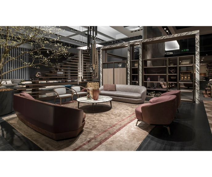 Tamino Sofa by Giorgetti with Canaletto walnut structure and refined contemporary design | Casa Design Group