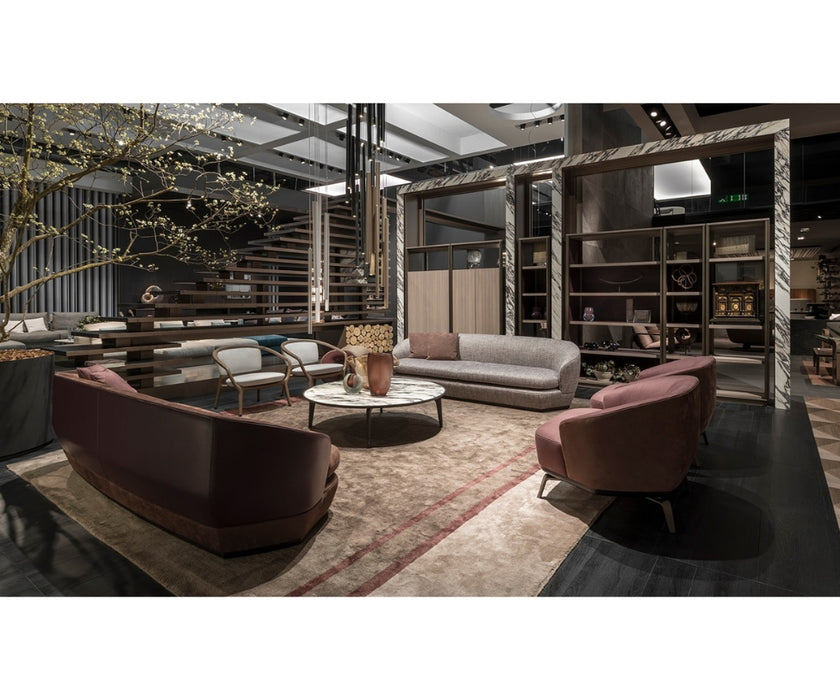 Tamino Sofa by Giorgetti with Canaletto walnut structure and refined contemporary design | Casa Design Group