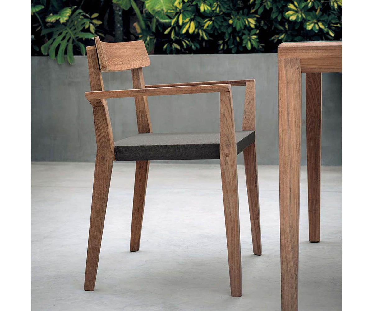 Teak Frame Teka 172 Outdoor Dining Armchair by Roda | Casa Design Group