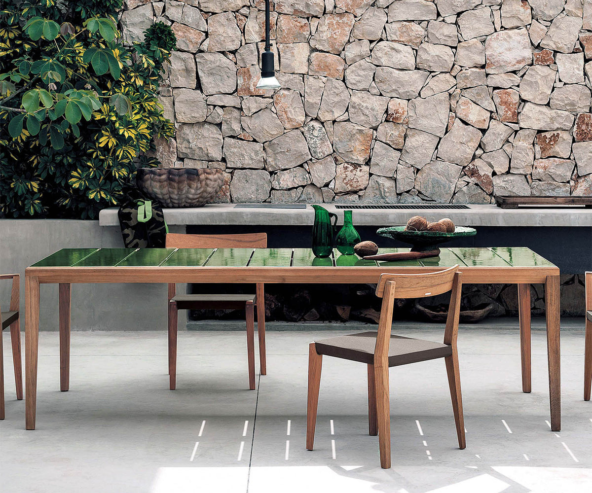 Contemporary Teka 174 Teak Outdoor Dining Table by Roda | Casa Design Group