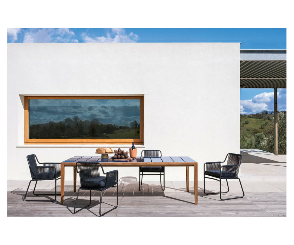 Contemporary Teka 174 Teak Outdoor Dining Table by Roda | Casa Design Group