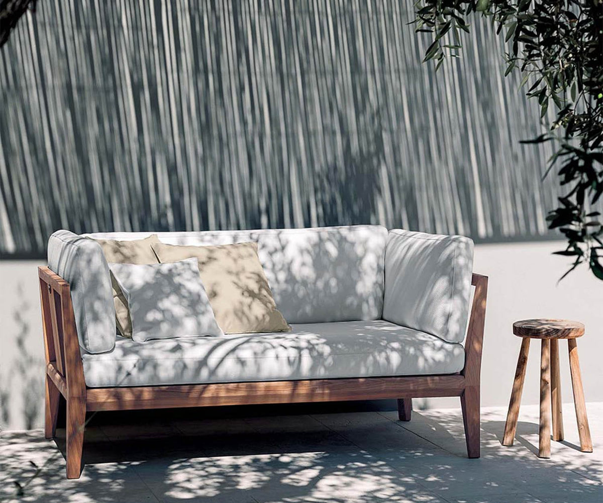 Luxury Teka Outdoor Sofa by Roda with Teak Frame and Cushions | Casa Design Group