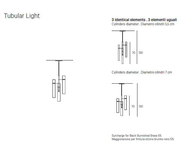 High End Tubular Light Pendant by Henge Casa Design Group
