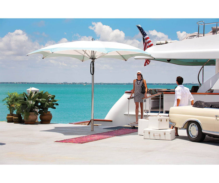 Modern curved marine-grade umbrella by Tuuci Ocean Master Max | Casa Design Group