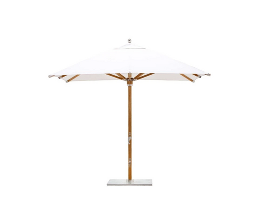 Marine-grade teak umbrella by Tuuci Ocean Master Max Nautical Teak Casa Design Group