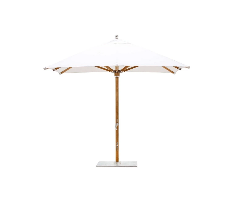 Marine-grade teak umbrella by Tuuci Ocean Master Max Nautical Teak Casa Design Group