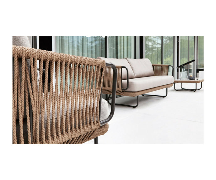 Varaschin Babylon Sofa varnished aluminum and synthetic fiber rope