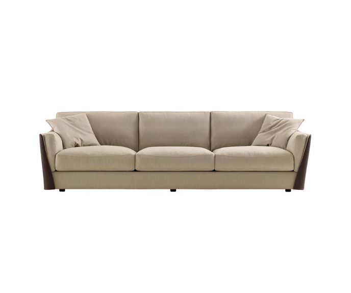 Vittoria Sofa by Giorgetti featuring a high-back design, goose-down cushions, and customizable Italian upholstery | Casa Design Group