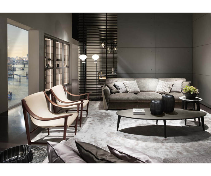 Vittoria Sofa by Giorgetti featuring a high-back design, goose-down cushions, and customizable Italian upholstery | Casa Design Group