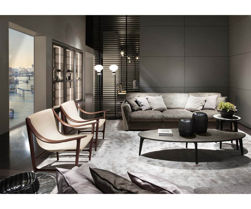 Vittoria Sofa by Giorgetti featuring a high-back design, goose-down cushions, and customizable Italian upholstery | Casa Design Group
